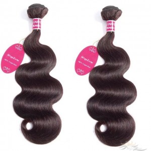 Color #2 Body Wave Brazilian Virgin Hair Wefts 2pcs/Lot Human Virgin Hair Weaves 2 Bundles [BRW#2BW2]