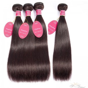 Color #2 Silky Straight Brazilian Virgin Hair Wefts 4pcs/Lot Human Virgin Hair Weaves 4 Bundles [BRW#2ST4]