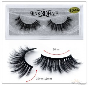 3D Mink Eyelashes 3D Layered Effect Faux Siberian Mink Fur Reusable Hand Made Strips Eyelashes 1 Pair [SD-68]